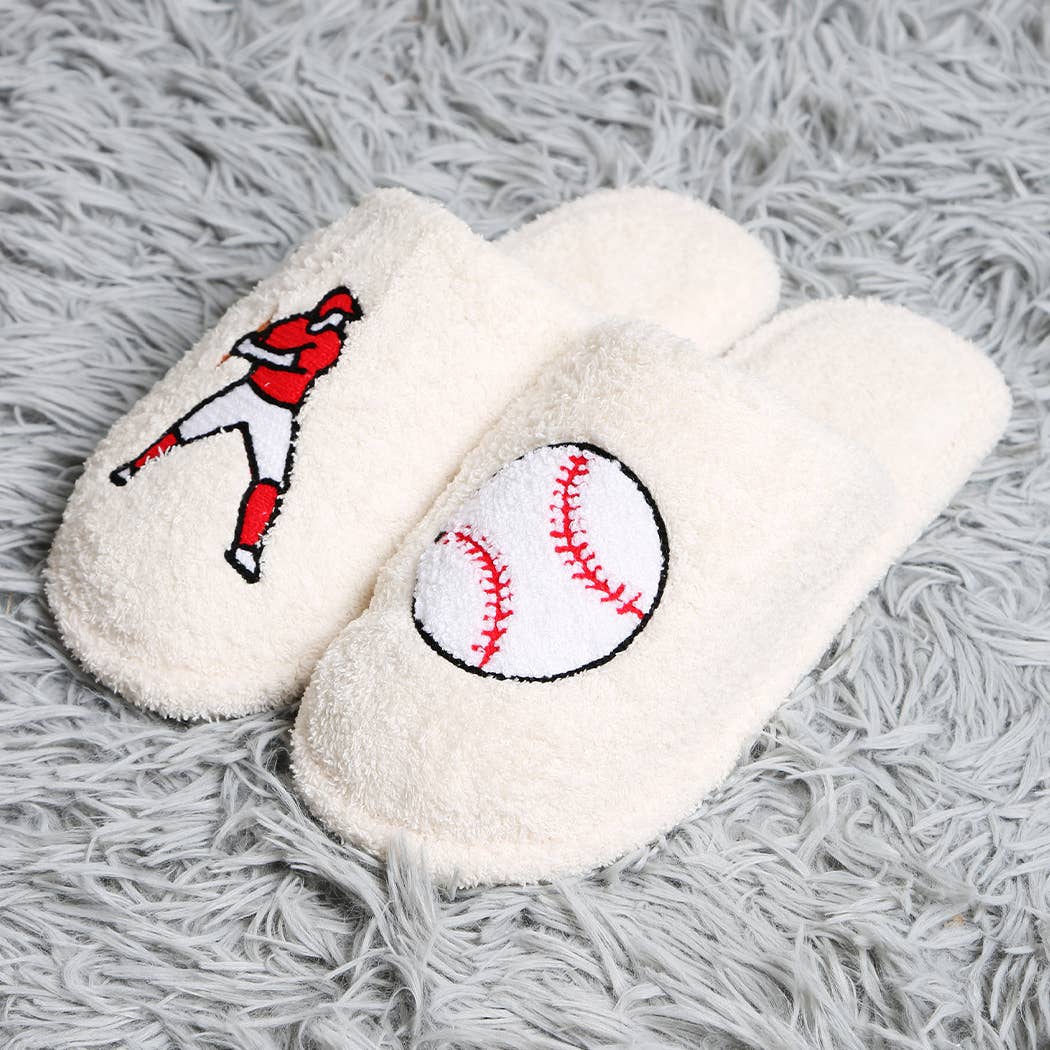 Baseball Using Slippers Baseball Gameday Indoor Home Slippers – Bandwagon Sports - MS
