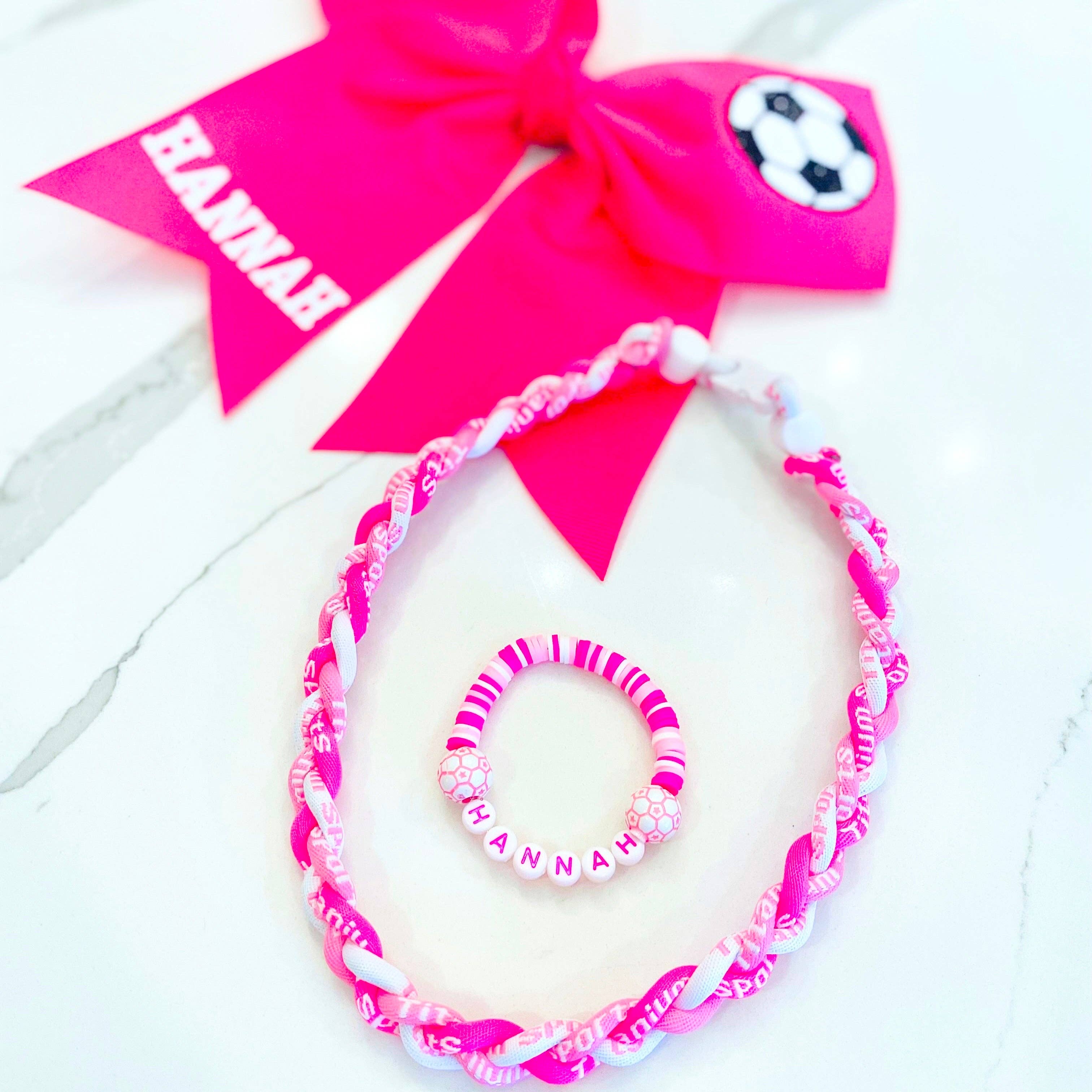 Hot Pink + Light Pink Sports Necklace