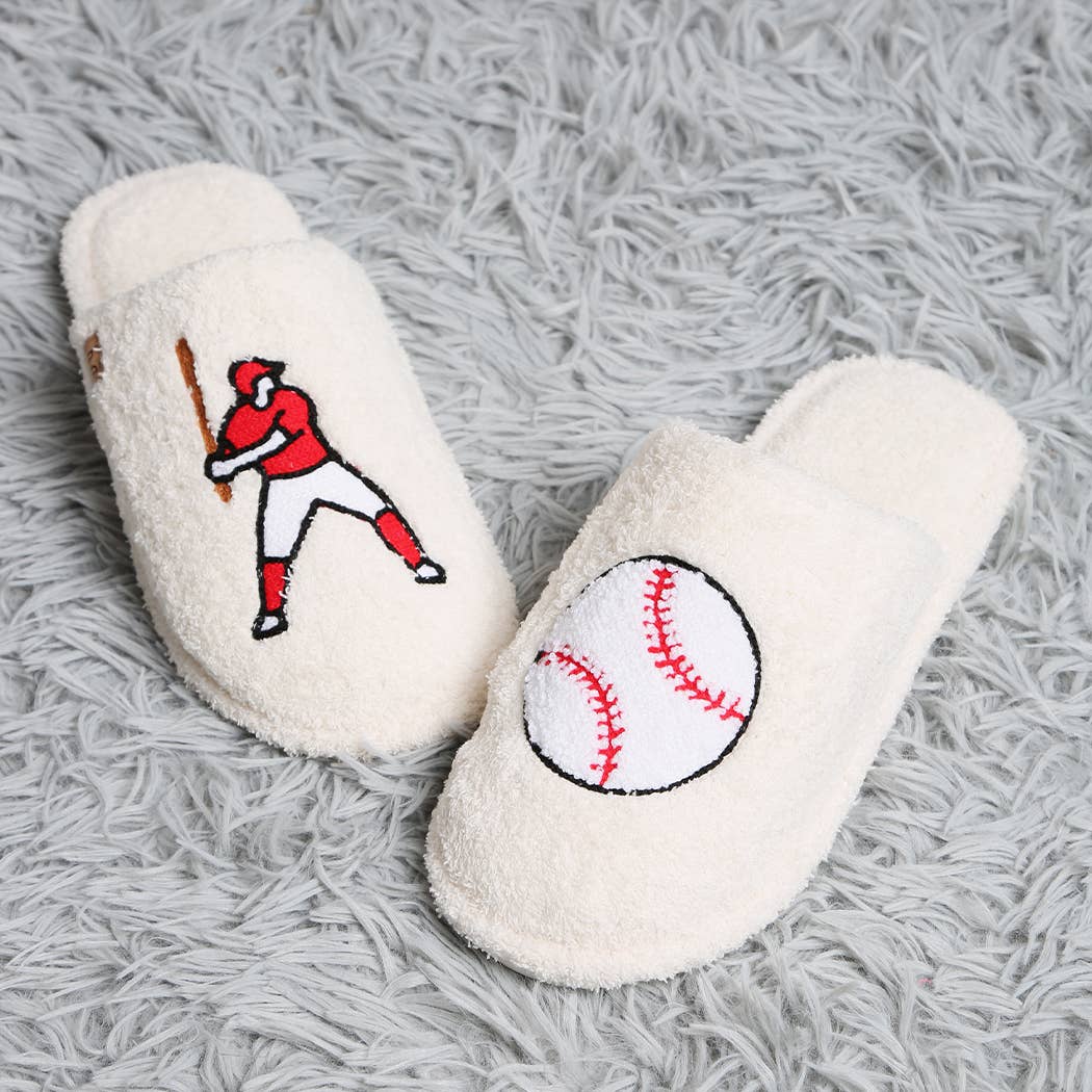 Baseball Using Slippers Baseball Gameday Indoor Home Slippers – Bandwagon Sports - MS