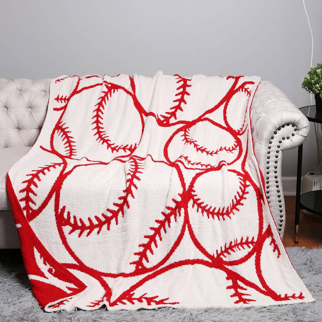 Baseball Patterned Throw Blanket