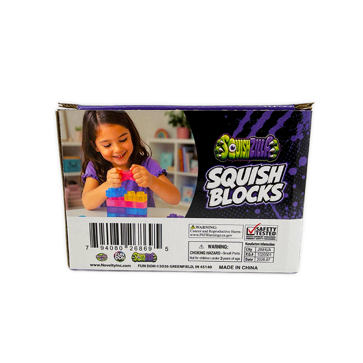 Fun Doh Squish Blocks Building Fidget Sensory Toy- 6/Display