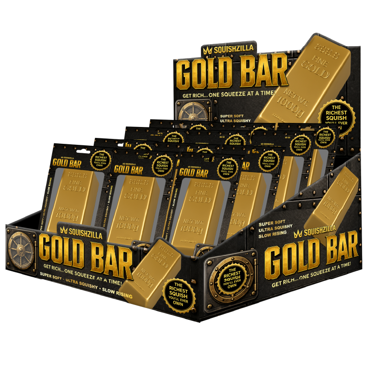 Fun Doh 5" Gold Bar Slow-Rise Squishy Toy - 12/Display