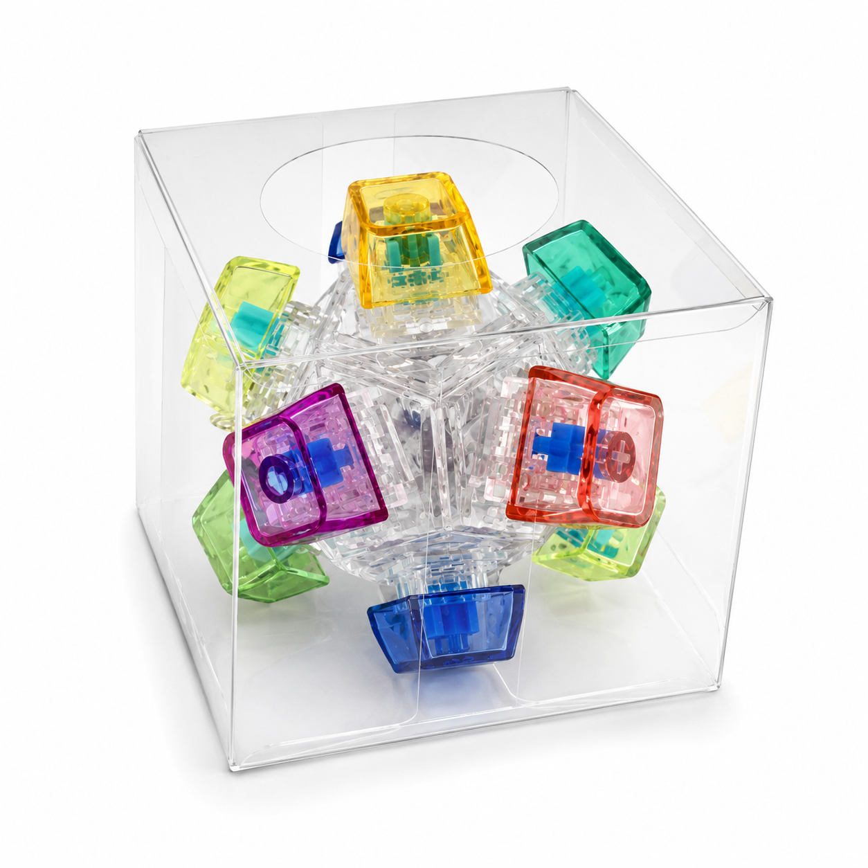 Fidget Button Ball Silicone Sensory Stress Toy - 8/Display