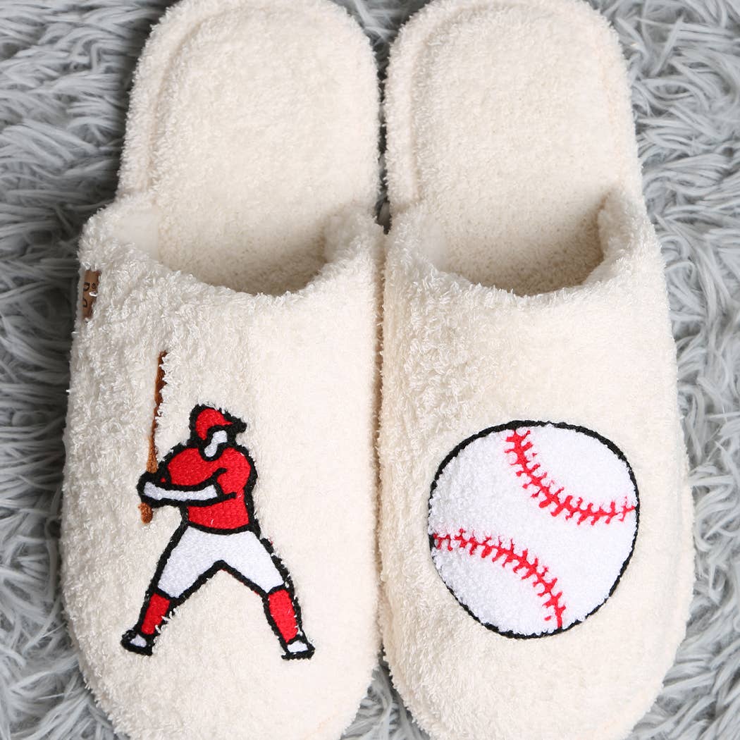 Baseball Using Slippers Baseball Gameday Indoor Home Slippers – Bandwagon Sports - MS