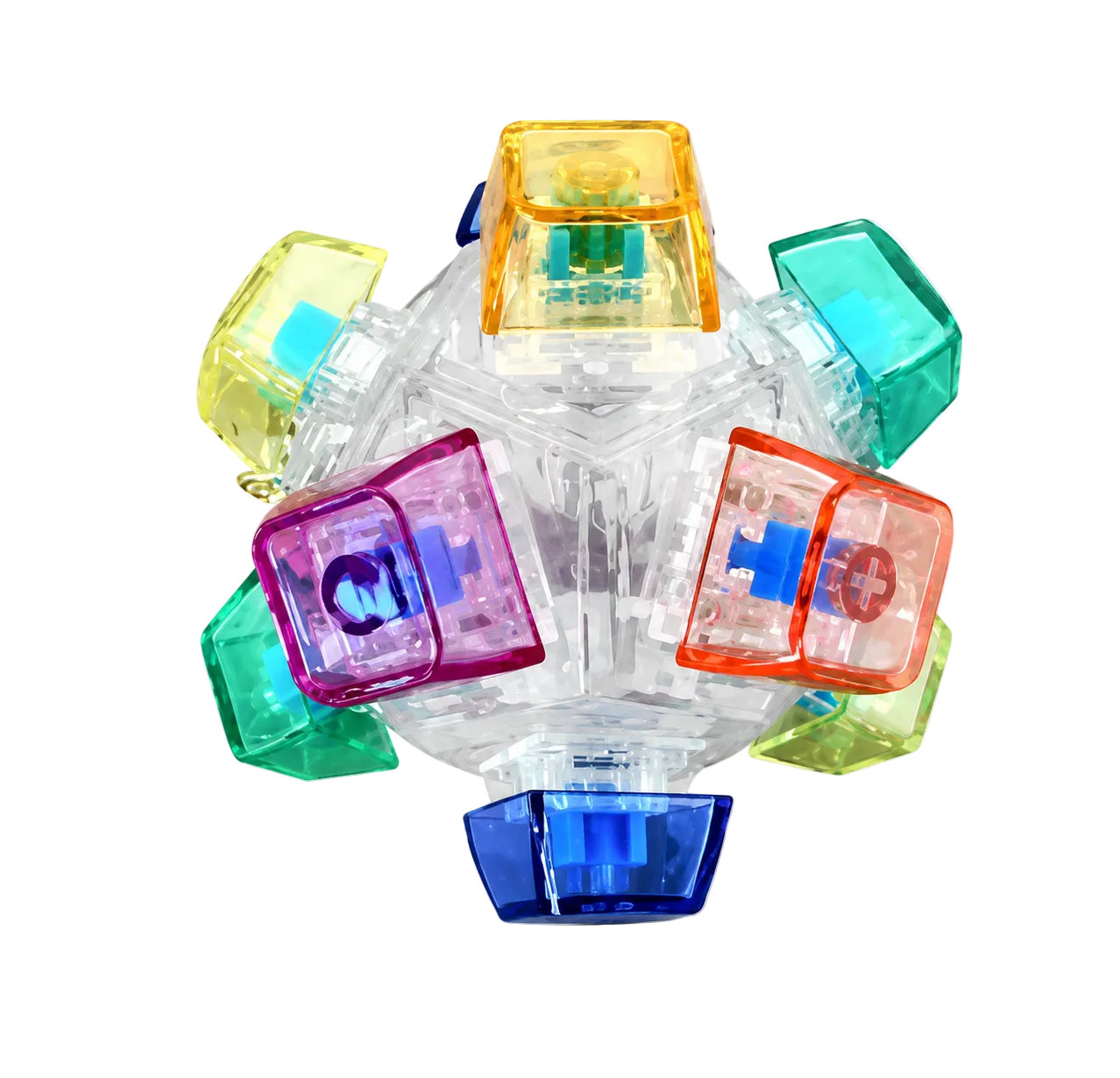 Fidget Button Ball Silicone Sensory Stress Toy - 8/Display