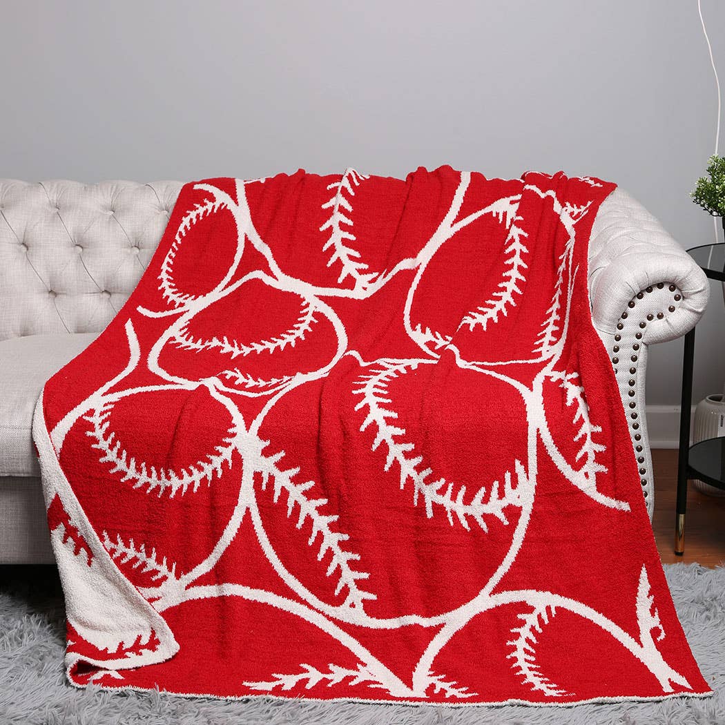 Baseball Patterned Throw Blanket