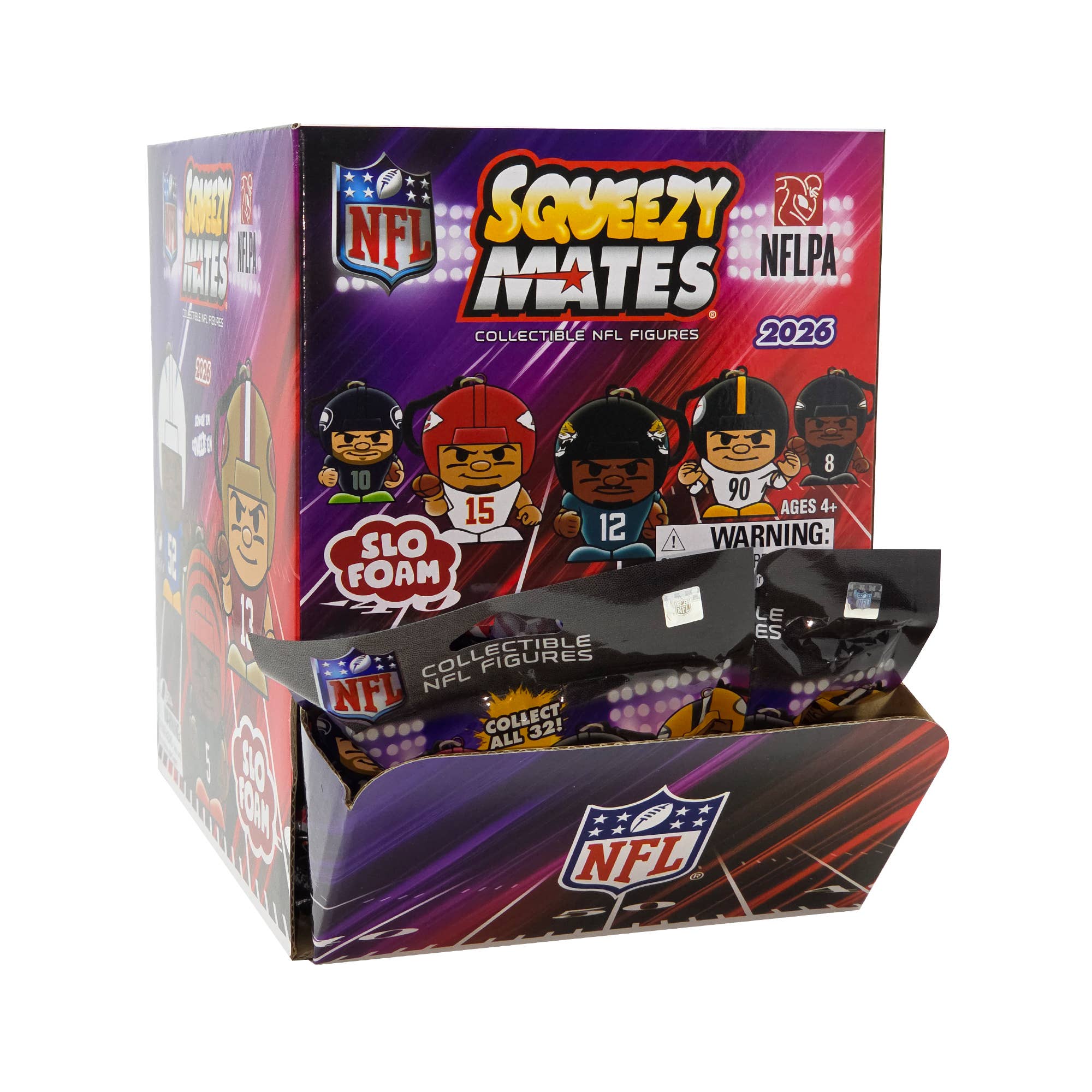NFL SqueezyMates Gravity Feed Display 2026 - 24ct