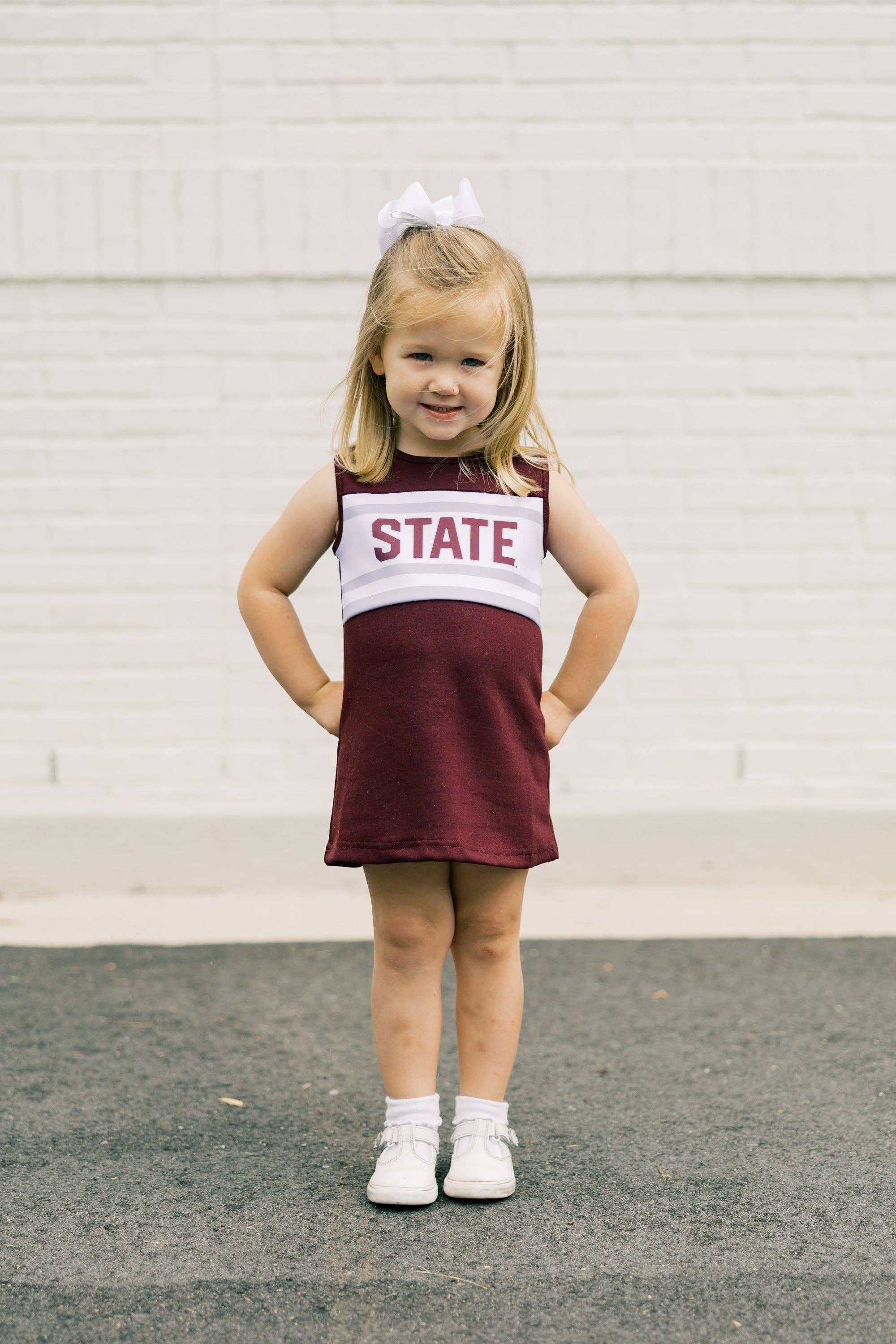 The Mississippi State University |  Deep Maroon Striped Cheer Dress